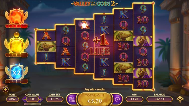 Valley of the gods 2 slot yggdrasil free spins feature