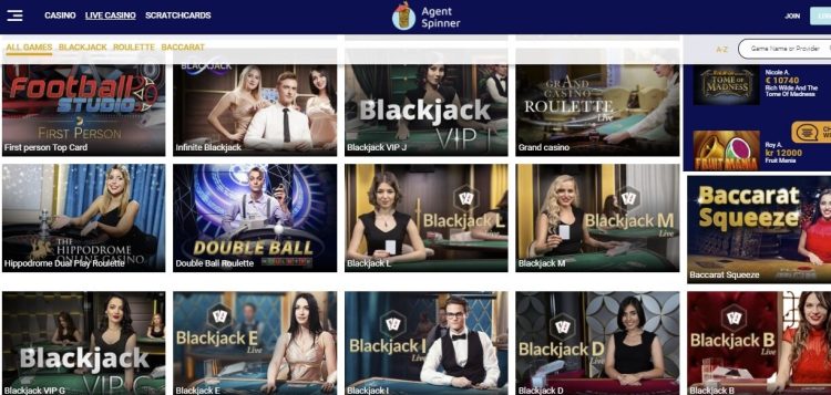 Agent Spinner Casino Spelaanbod
