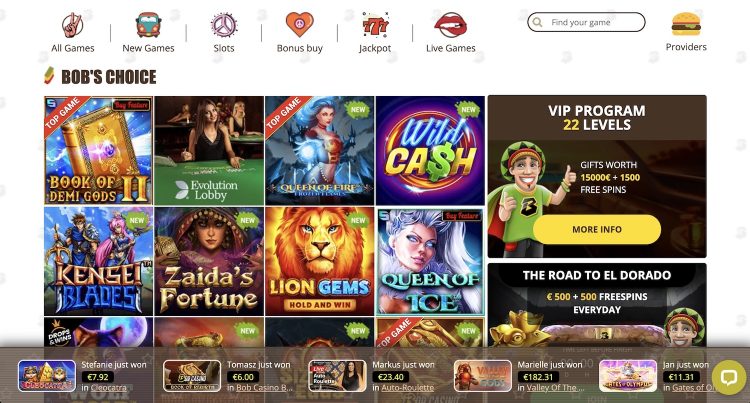 Bob Casino - Casino Spellen en Slots