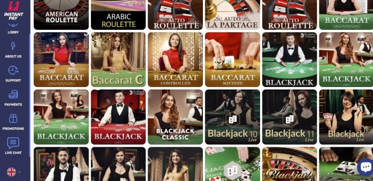 Instant Pay Live Casino Spelaanbod
