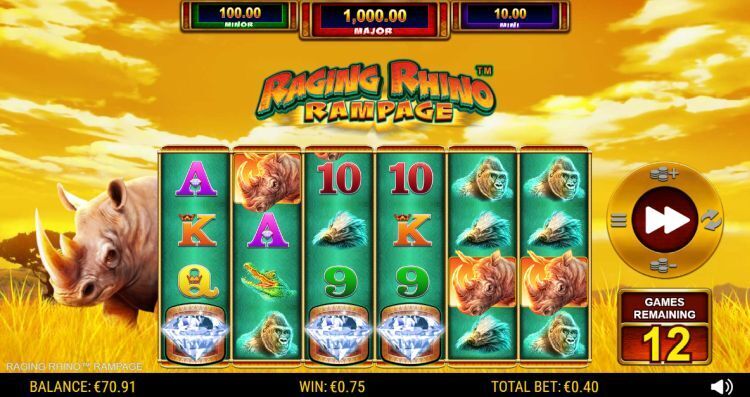 Raging Rhino Rampage slot bonus trigger