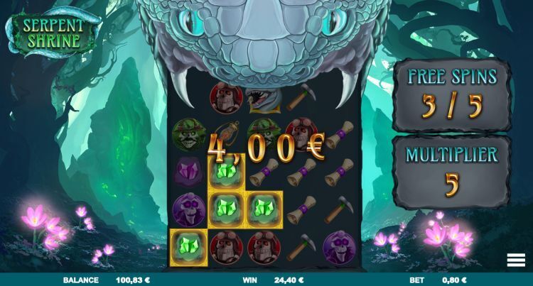 Serpent Shrine online slot bonus gameplay