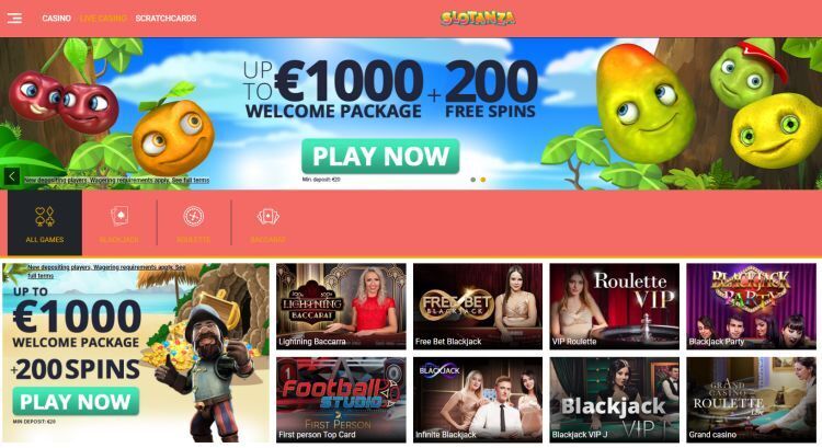 Slotanza review casino live