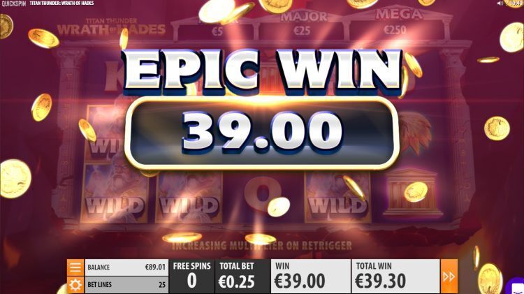 Titan Thunder: Wrath of Hades slot epic win