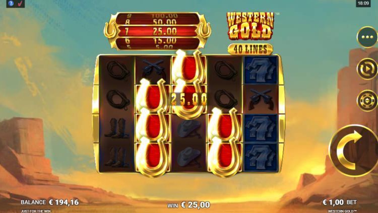 Western Gold slot just for the win feature