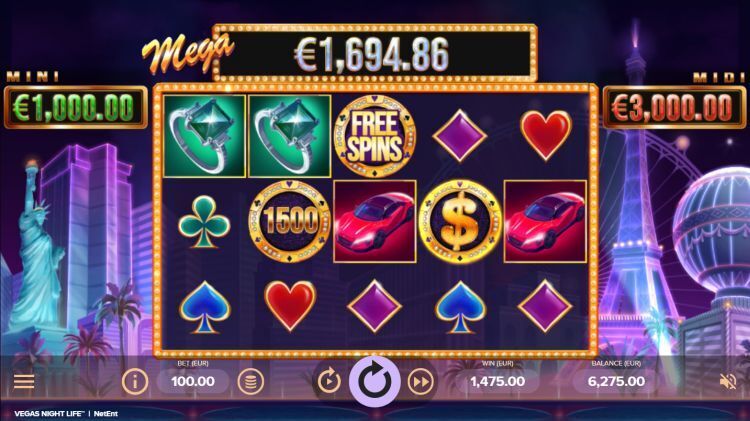 vegas-night-life-netent slot bonus trigger