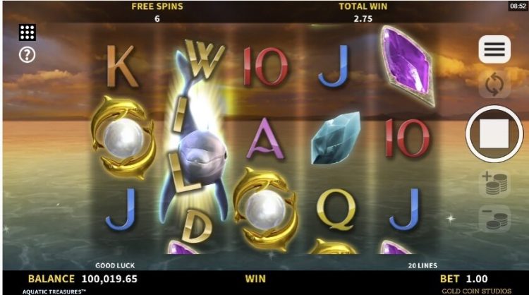 Aquatic Treasures online slot gameplay Microgaming