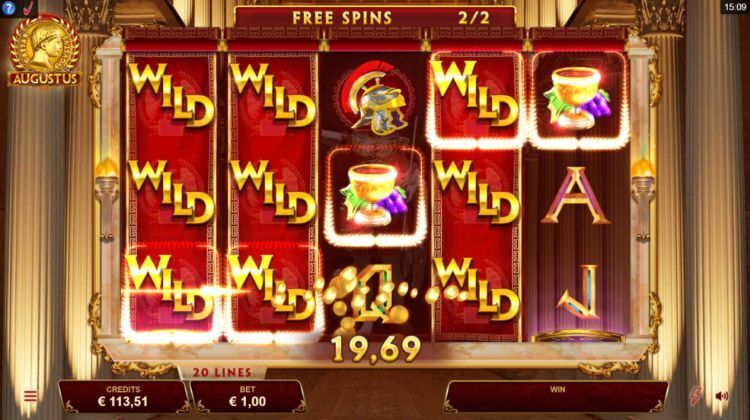 Augustus online slot gameplay