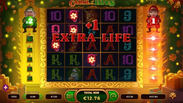 Carol of the Elves slot extra life feature