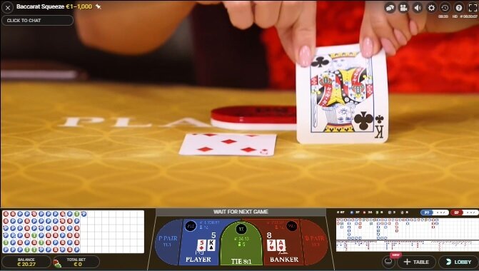Live Baccarat Squeeze strategie