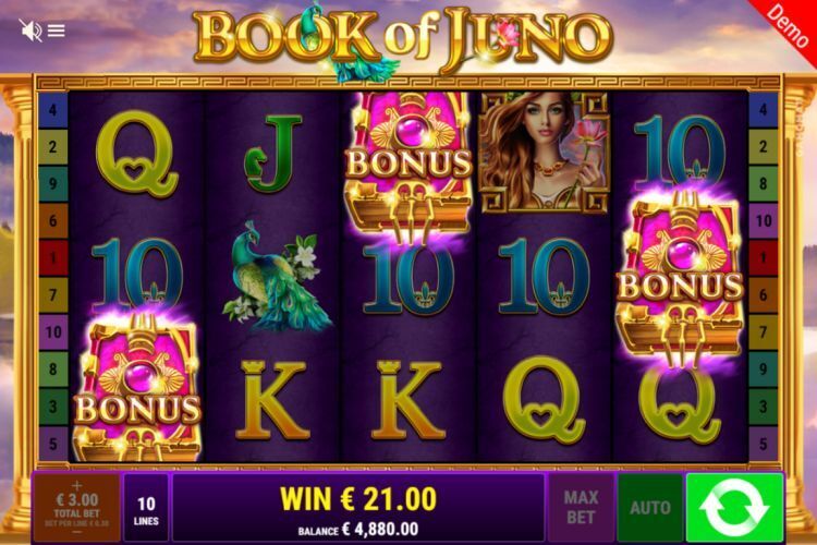 Book of Juno slot Gamomat bonus trigger