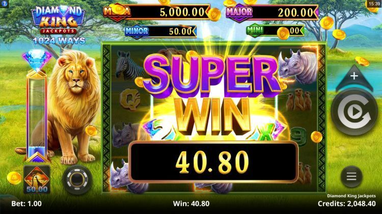 Diamond King Jackpots gokkast super win