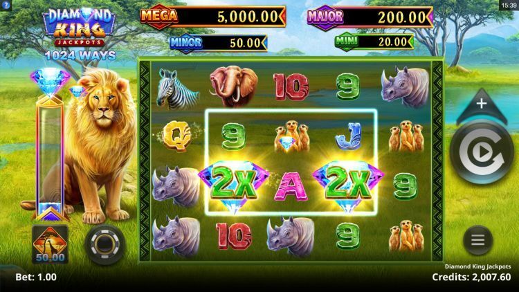 Diamond King Jackpots slot review win