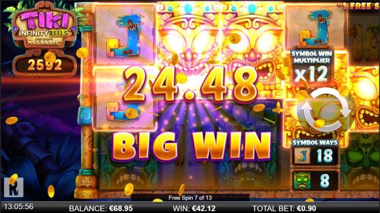 Tiki Infinity reels megaways slot big win free spins