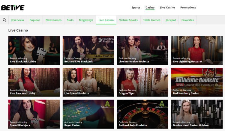 Betive casino review live casino