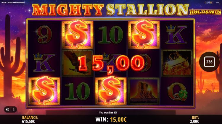 Mighty Stallion hold and win slot win