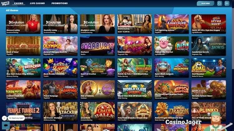 Super Nopea Casino Spelaanbod