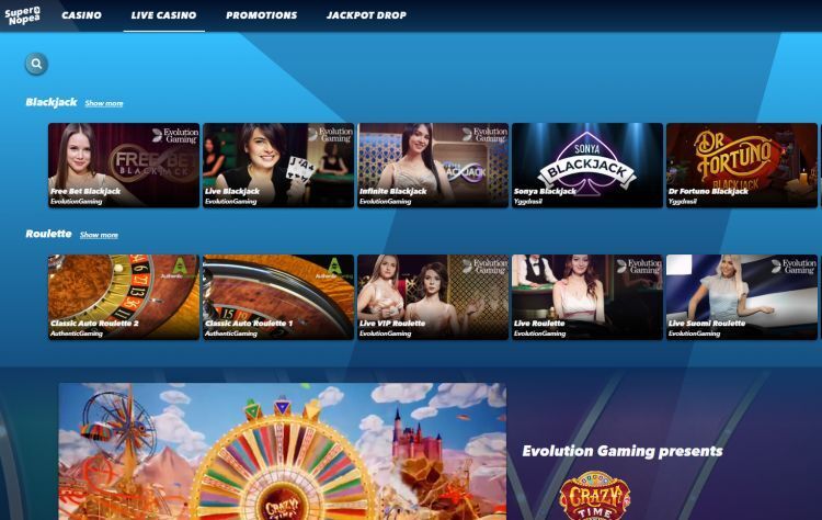 Supernopea casino review live casino