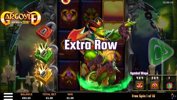 Gargoyle Infinity Reels slot review free spins