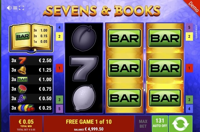Sevens and Books slot