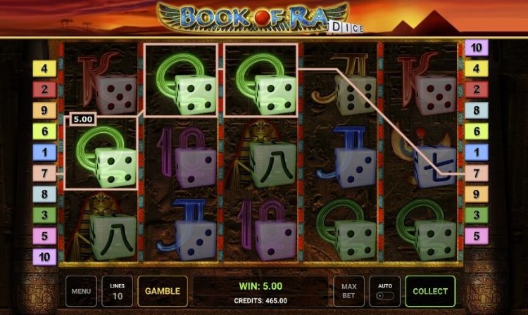 Book of Ra Dice online slot win