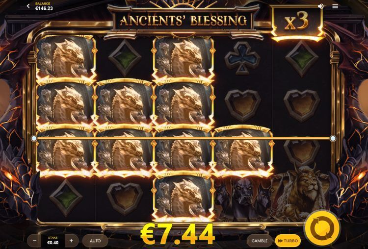 Ancient's blessing slot red tiger feature win