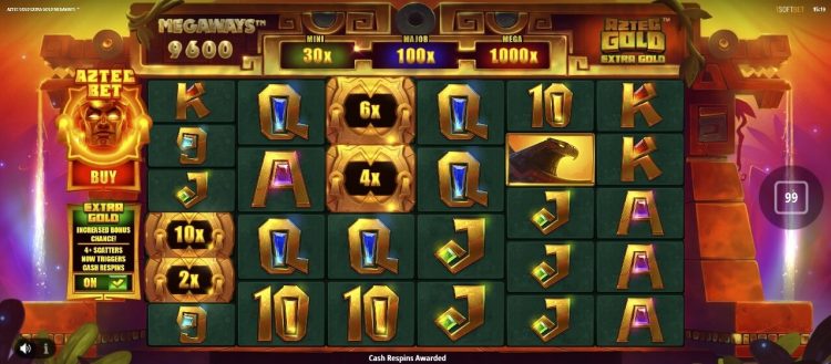Aztec Gold Extra Gold Megaways gokkast gameplay