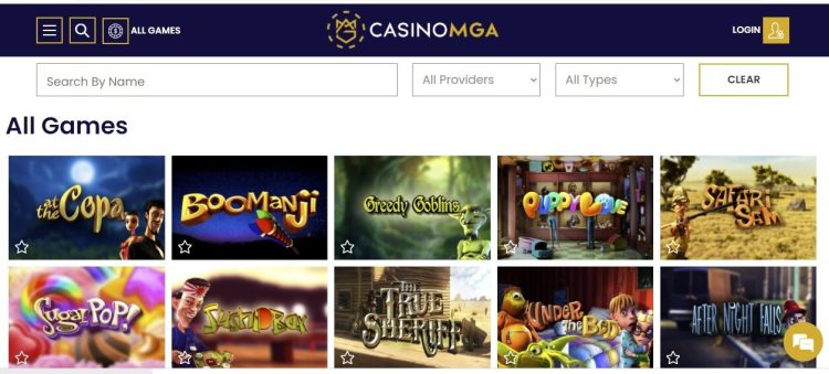 CasinoMGA Casino Spelaanbod