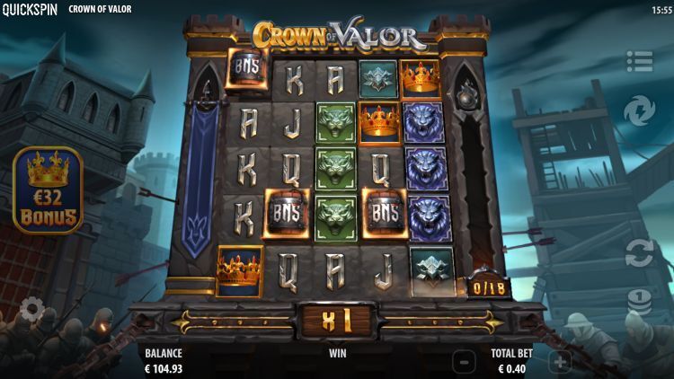 Crown of Valor slot quickspin bonus trigger 2