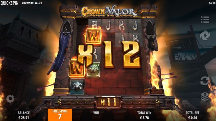 Crown of Valor slot quickspin bonus win
