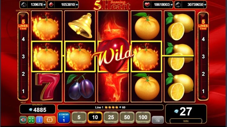 5 Burning Heart EGT slot gameplay