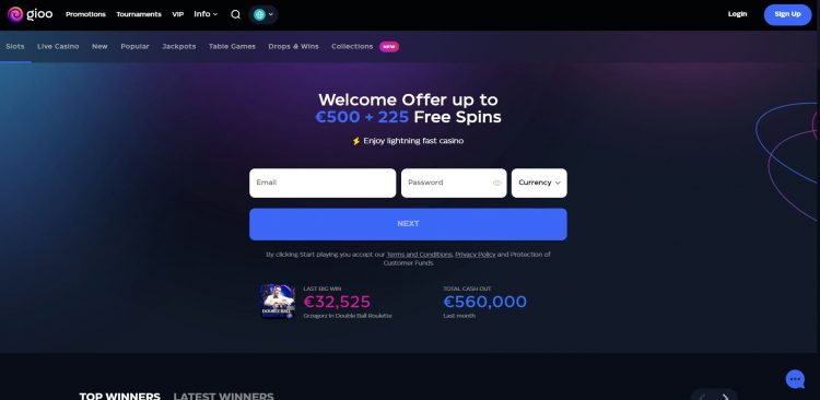 Welkomstbonus Gioo Casino