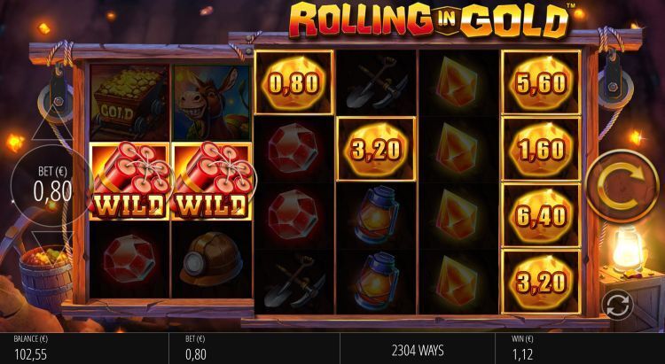 Rolling in Gold slot Blueprint Gaming bonus trigger