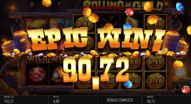 Rolling in Gold slot Blueprint Gaming epic win