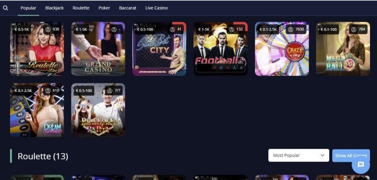 Rush Casino Live games