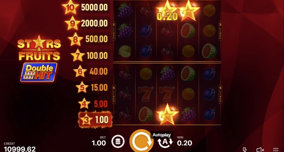 Stars and Fruits Double Hit gokkast
