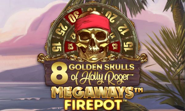 8 golden skulls holly-roger-megaways logo