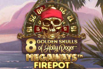 8 golden skulls holly-roger-megaways logo