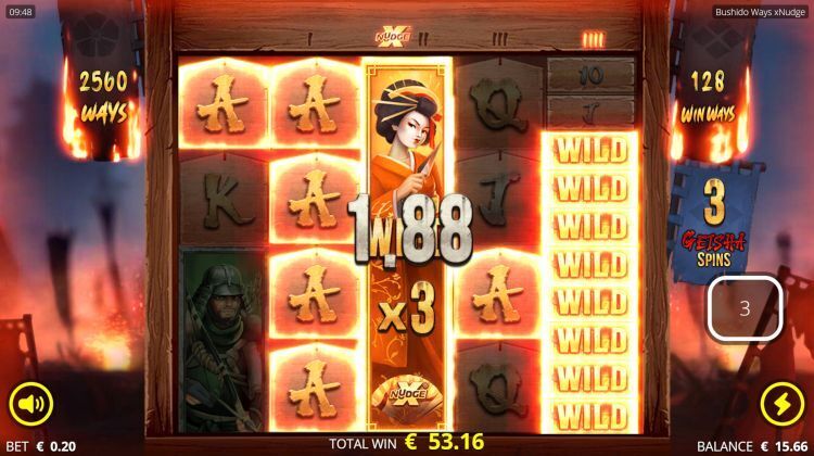 Bushido Ways xNudge free spins