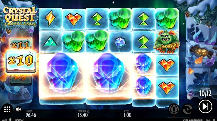 Crystal Quest Frostlands slot review Thunderkick big win