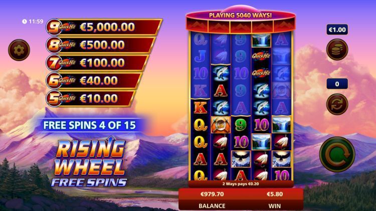 Quick Hit Ultra Pays Eagle's Peak slot bonus