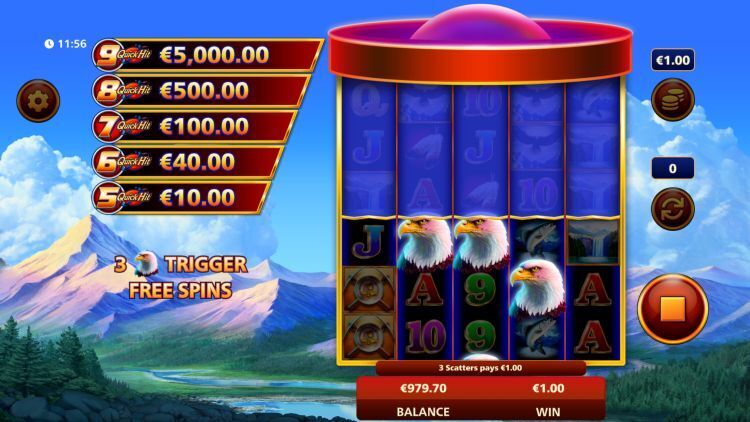 Quick Hit Ultra Pays Eagle's Peak slot free spins trigger