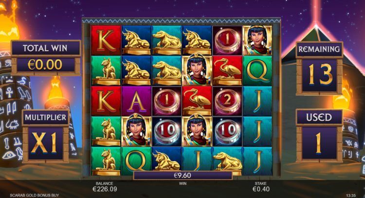 Scarab Gold slot review free spins win