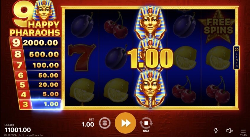 9 Happy Pharaohs slot