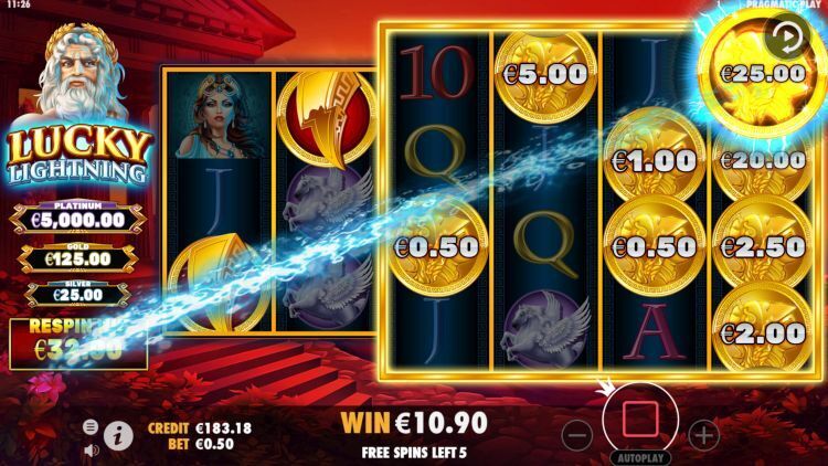 Lucky Lightning slot review bonus win