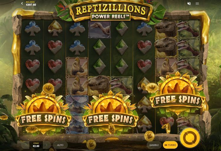 Reptizillions power reels slot review free spins trigger