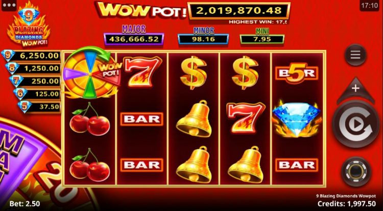 Blazing Diamonds Wowpot Slot