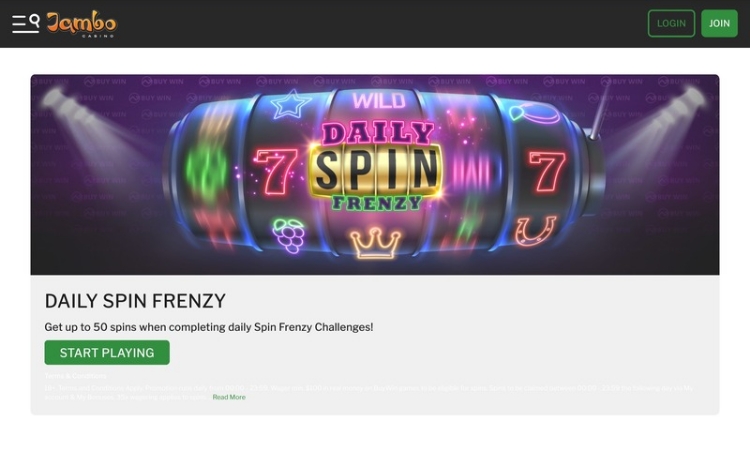 Jambo Casino Promoties en Bonussen