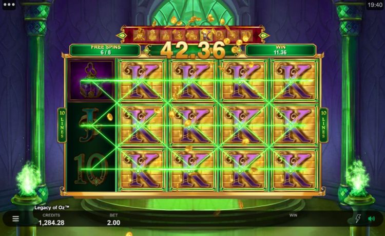 Free spins bij Legacy of Oz