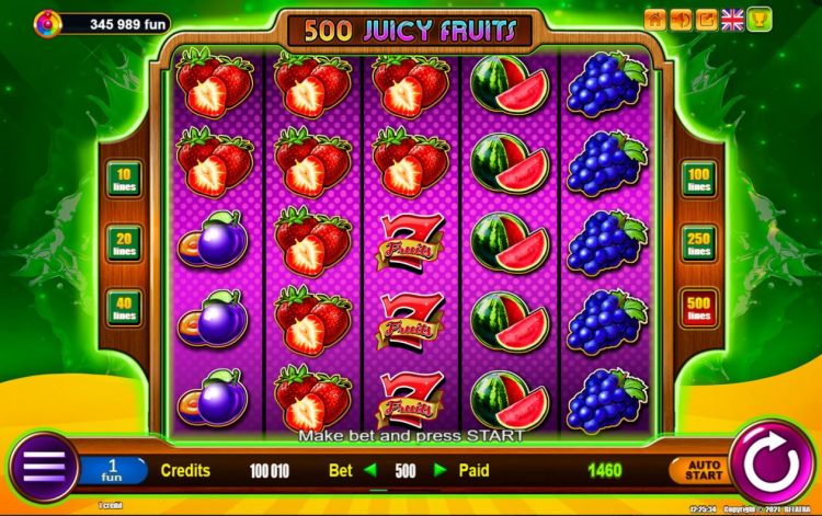 500 Juicy Fruits winlijnen